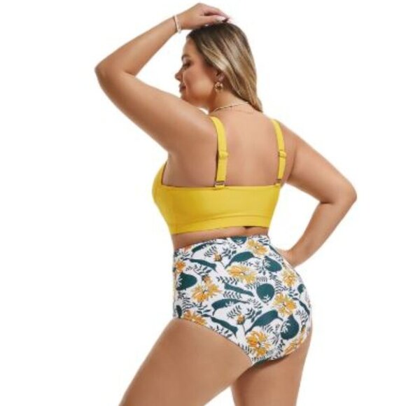 Hanna Nikole Womens Size 22W Plus Size Bikini Set 2 Piece High Waisted Swimsuit - Picture 5 of 14